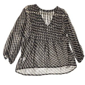 Joie 100% Silk Blouse Flow-ey Black/ White Striped